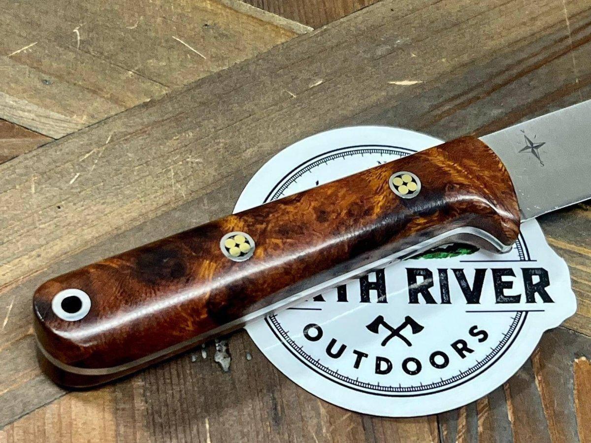 Bark River Mini Kephart Knife 3V Desert Ironwood Burl Handles Mosaic Pins (USA) - NORTH RIVER OUTDOORS