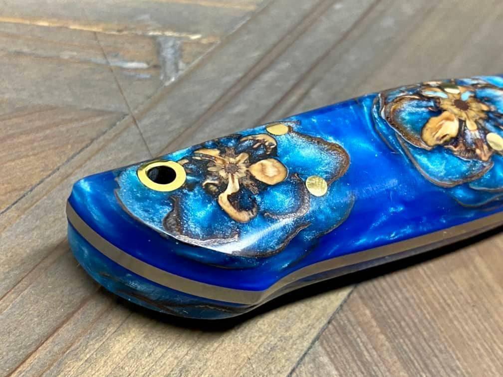 Bark River Puukko 3V Knife Blue Sprucecone - Blue Liners (USA) - NORTH RIVER OUTDOORS