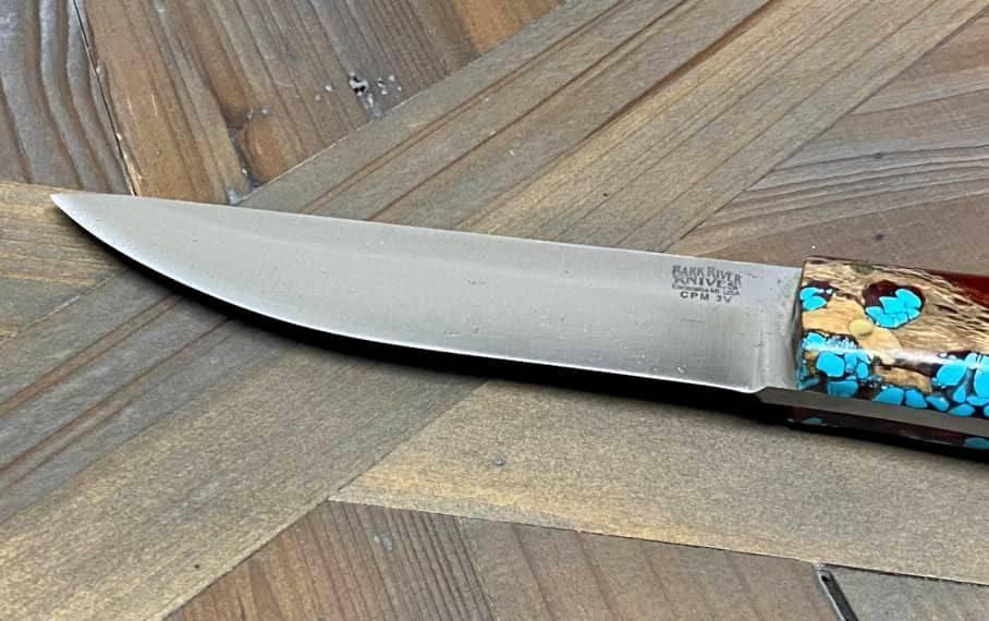 Bark River Puukko 3V Knife Red Cholla Cactus with Turquoise (USA) - NORTH RIVER OUTDOORS