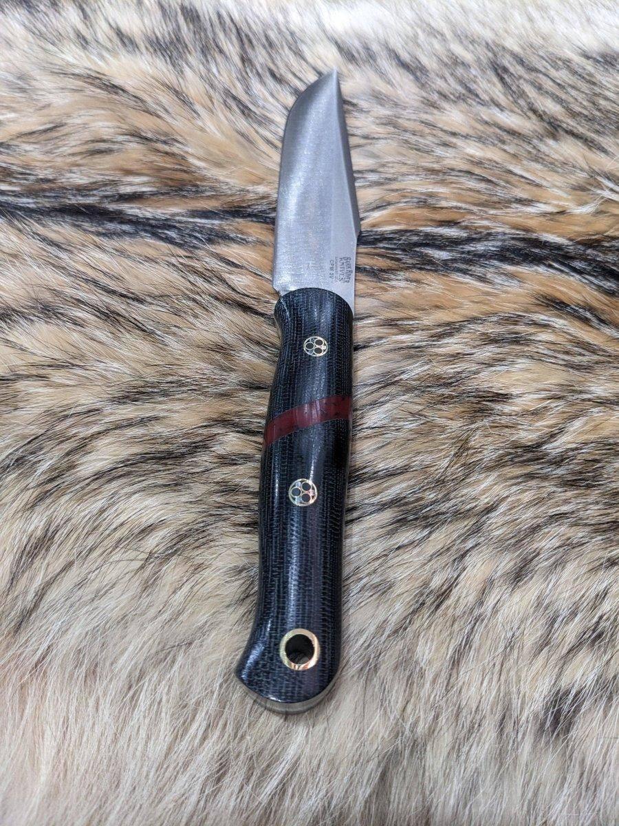 Bark River Ultra Lite Field Knife CPM 3V Black Canvas Micarta Bloody Basin Spacer White Liners Mosaic Pins (USA) - NORTH RIVER OUTDOORS