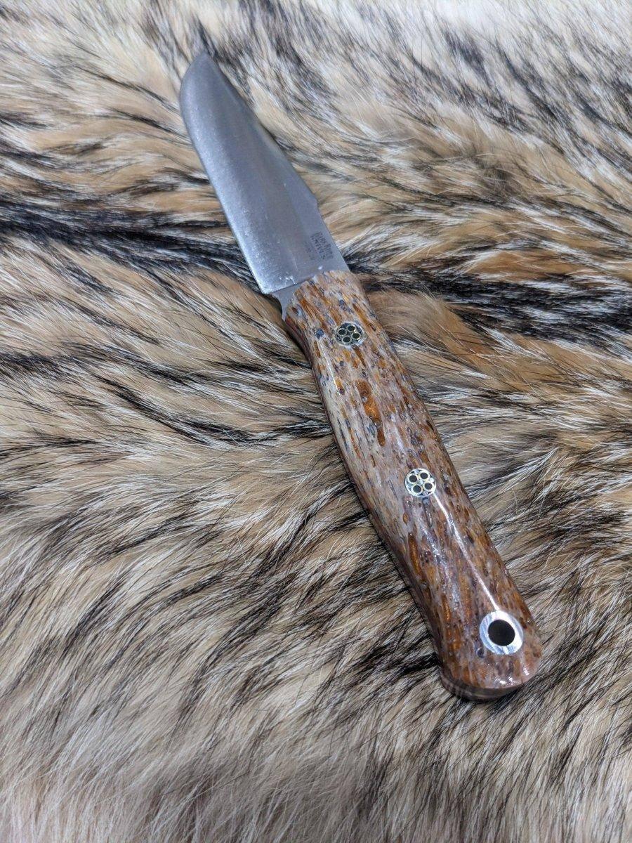 Bark River Ultra Lite Field Knife CPM 3V Orange Kudu Red Liners Mosaic Pins (USA) - NORTH RIVER OUTDOORS