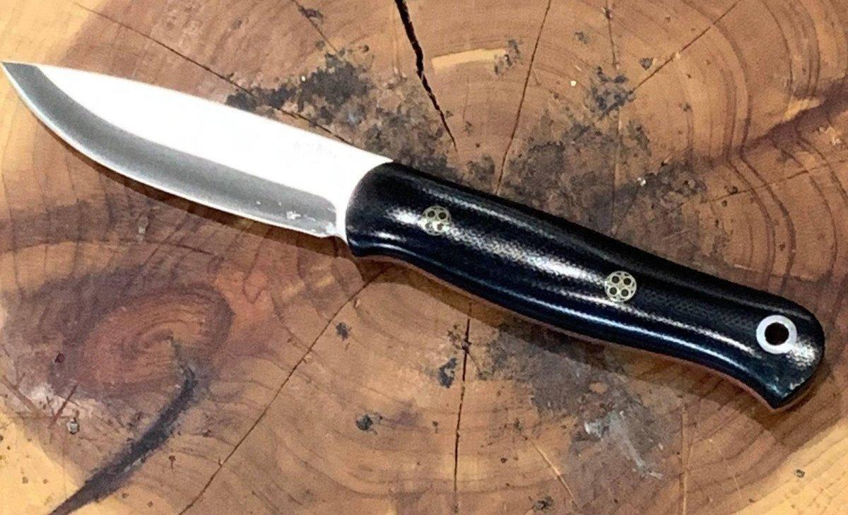 Bark River Ultralite Bushcrafter CPM 3V Black Micarta Handles Mosaic Pins - NORTH RIVER OUTDOORS