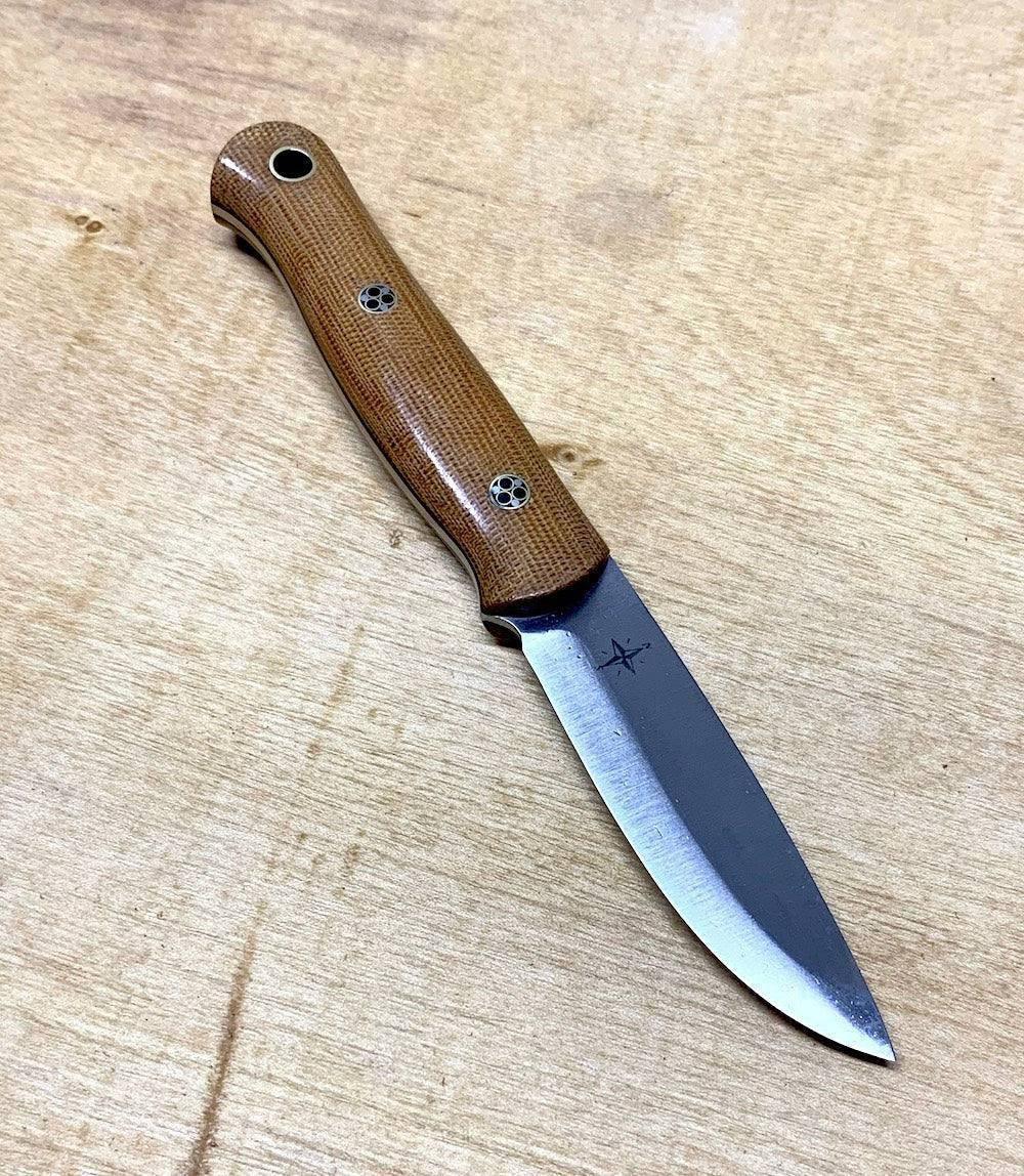 Bark River Ultralite Bushcrafter CPM 3V Natural Micarta - Black Liners - Mosaic Pins - NORTH RIVER OUTDOORS