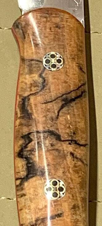 Bark River Ultralite Bushcrafter CPM 3V Spalted Maple Burl - Red Liners - Mosaic Pins - NORTH RIVER OUTDOORS