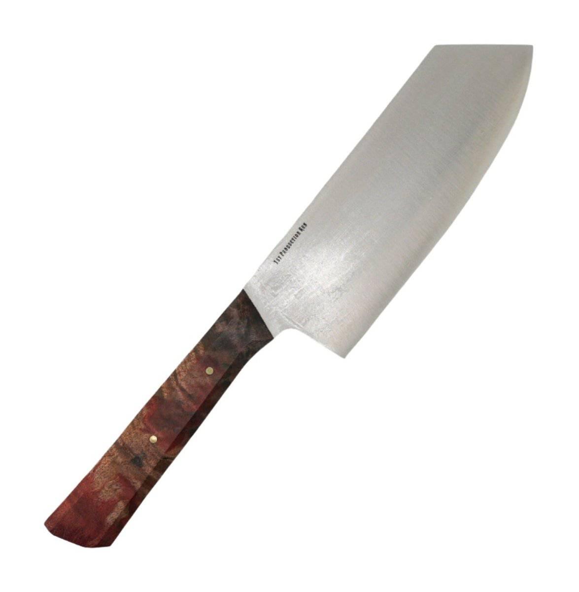 Bark River Wa Santoku Kitchen Knife MagnaCut Cherry & Salmon Maple Burl - NORTH RIVER OUTDOORS