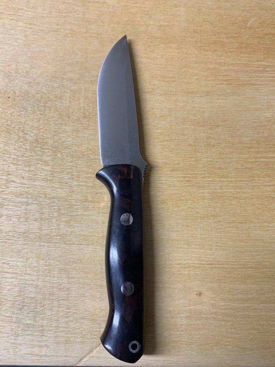 Bravo 1 LT MagnaCut Fixed Blade Desert Ironwood Burl Red Liners Mosaic Pins (USA) - NORTH RIVER OUTDOORS