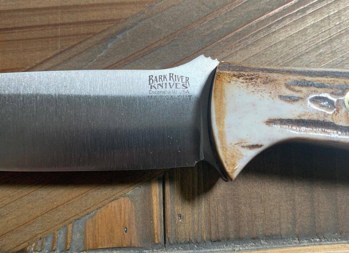 Bravo 1 LT MagnaCut Fixed Blade Elk Handles Turquoise Spacer Red Liners Mosaic Pins (USA) - NORTH RIVER OUTDOORS