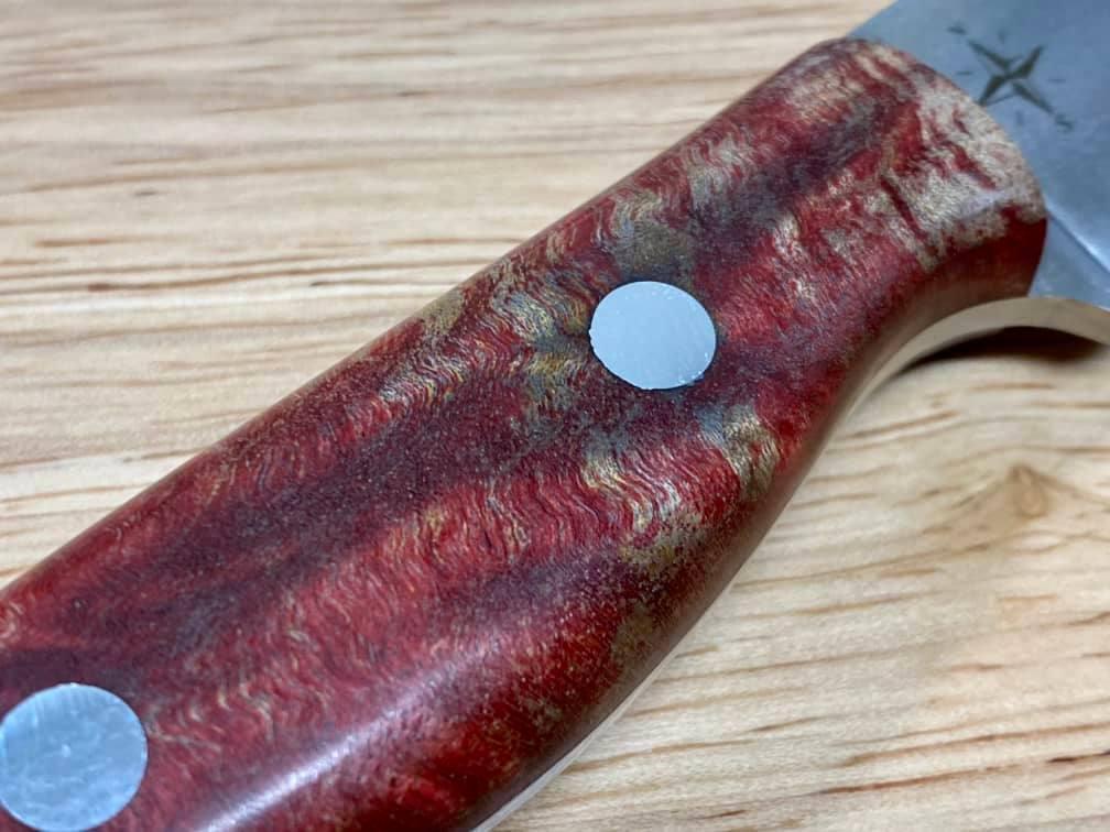 Bark River Mini-Aurora CPM 3V Knife Red & Natural #3 Elder Burl (USA) - NORTH RIVER OUTDOORS