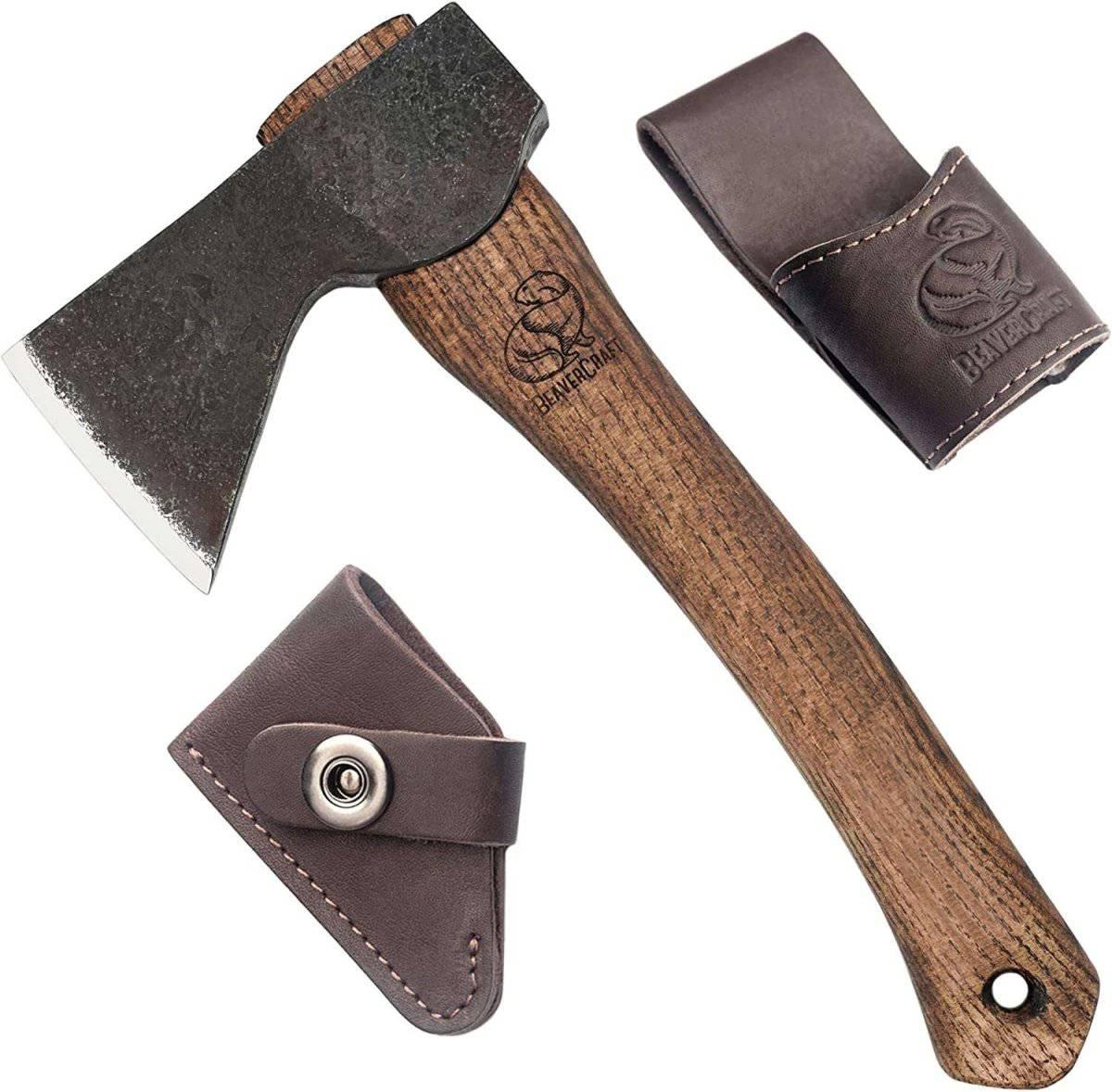 BeaverCraft Carving Axe Hand Forged Hatchet with Sheath for Bushcraft Camping Carving - NORTH RIVER OUTDOORS