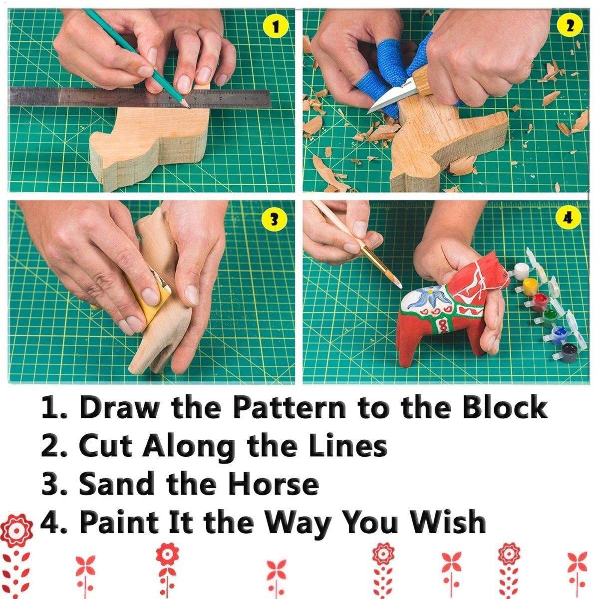 BeaverCraft DIY02 Dala Horse Carving Kit (Ukraine) - NORTH RIVER OUTDOORS