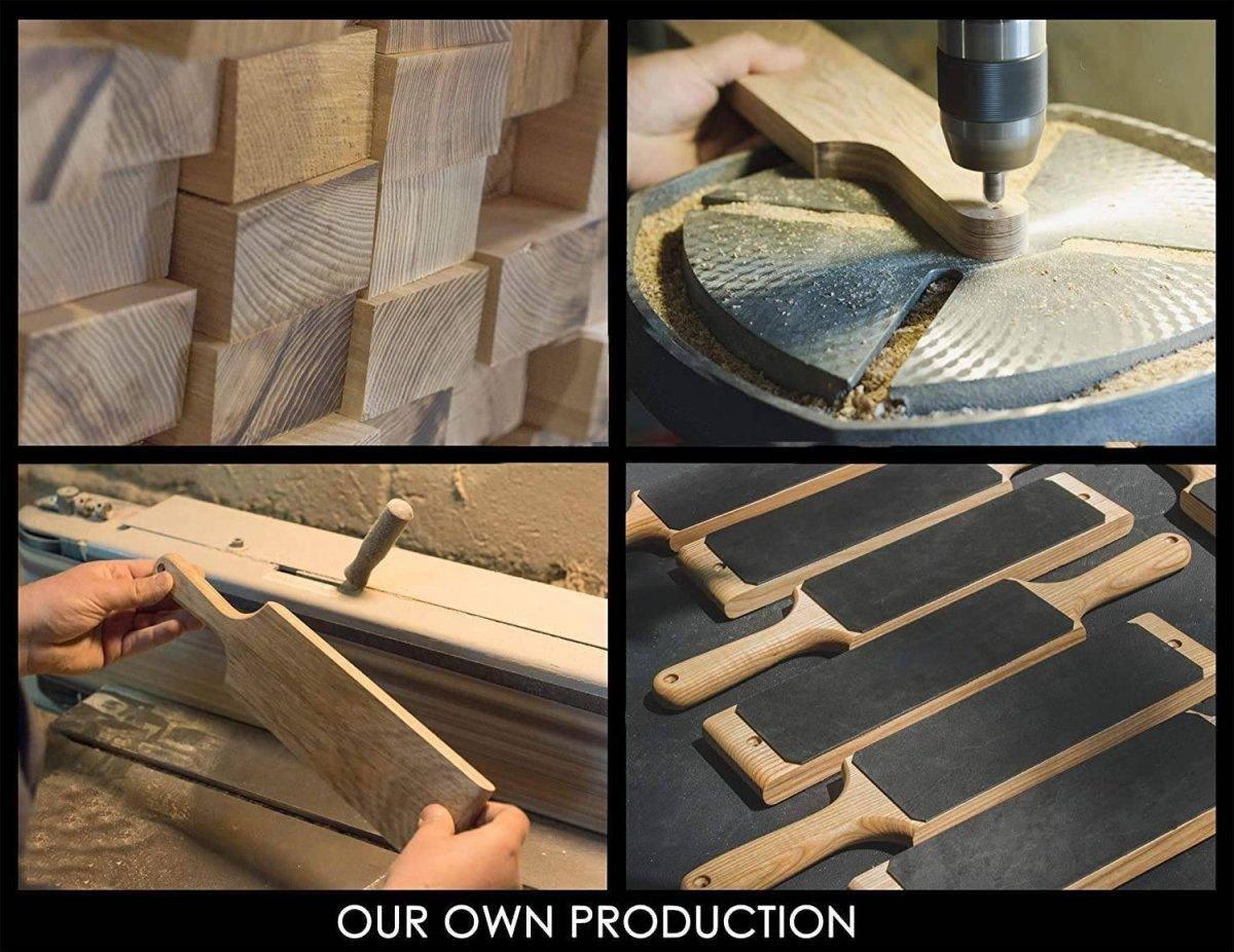 BeaverCraft Dual-Sided Leather Paddle Strop with P1 Polishing Compound - NORTH RIVER OUTDOORS