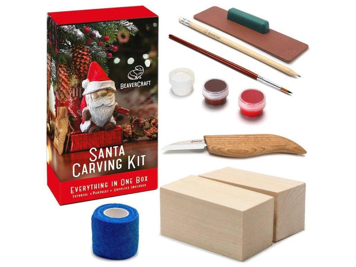 BeaverCraft Santa Carving Kit - Complete Starter Whittling Kit for Beginners, Adults, Teens, and Kids - NORTH RIVER OUTDOORS
