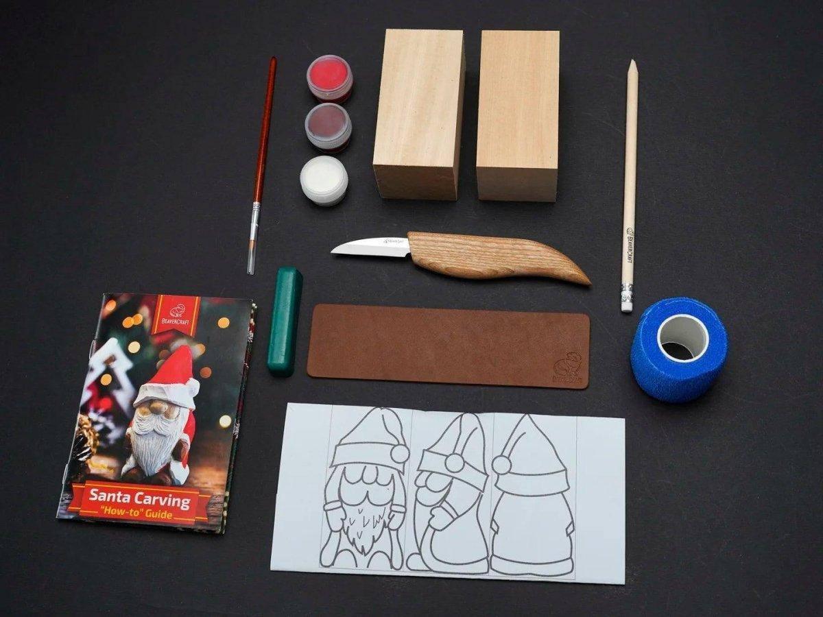 BeaverCraft Santa Carving Kit - Complete Starter Whittling Kit for Beginners, Adults, Teens, and Kids - NORTH RIVER OUTDOORS