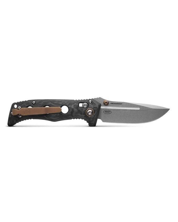 Benchmade 273-03 Mini Adamas Folding Knife 3.25" MagnaCut Marbled Carbon Fiber - NORTH RIVER OUTDOORS