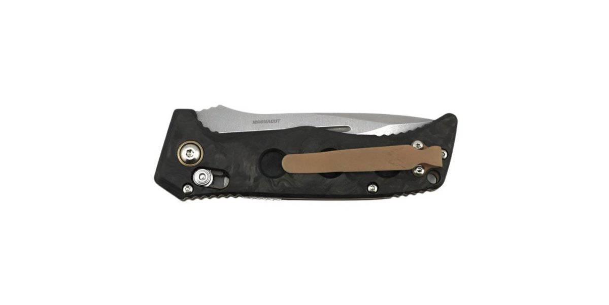 Benchmade 2730-03 Shane Sibert Mini Adamas Auto Folding Knife 3.25" CPM MagnaCut Satin Plain Edge - Marbled Carbon Fiber Handles - NORTH RIVER OUTDOORS