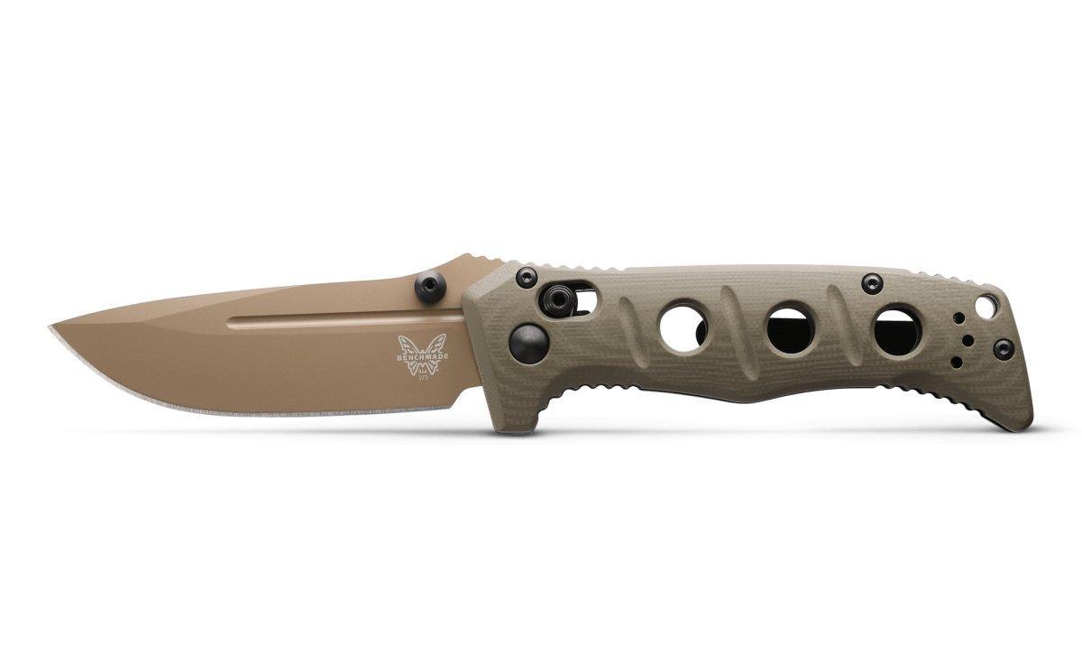 Benchmade 273FE-2 Shane Sibert Mini Adamas Folding Knife 3.25" CruWear Flat Dark Earth Plain Blade, OD Green - NORTH RIVER OUTDOORS