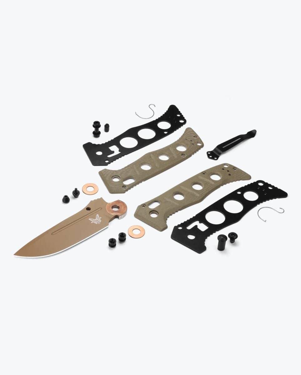 Benchmade 273FE-2 Shane Sibert Mini Adamas Folding Knife 3.25" CruWear Flat Dark Earth Plain Blade, OD Green - NORTH RIVER OUTDOORS