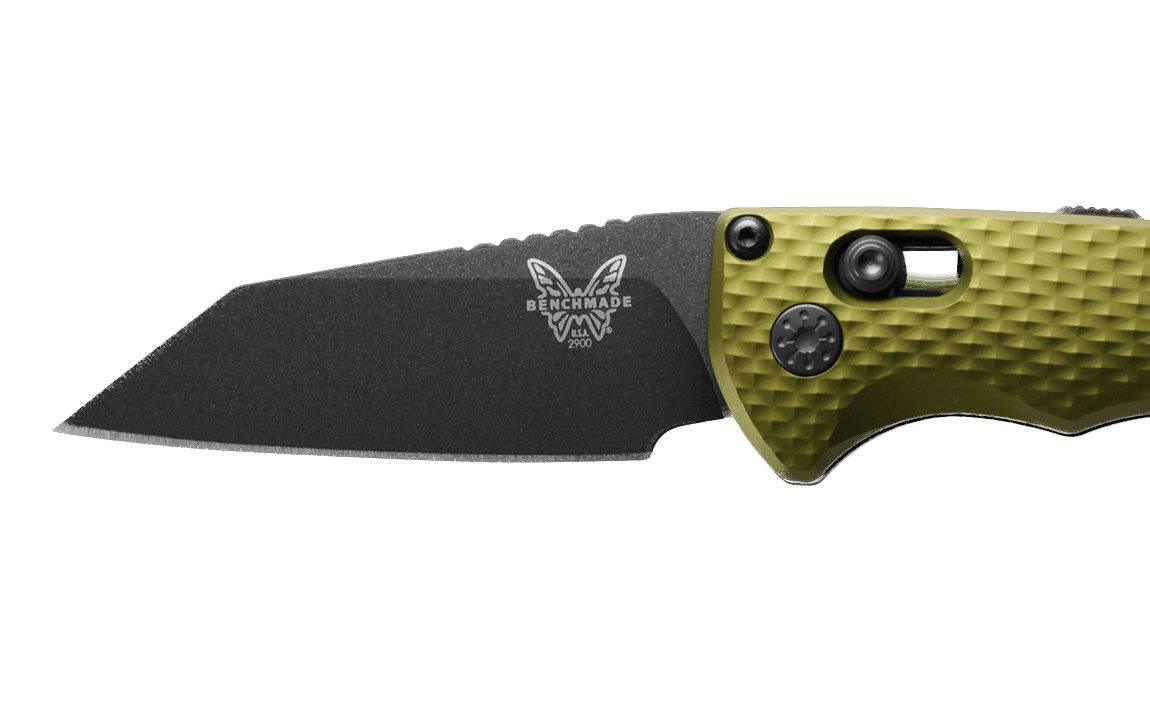 Benchmade 2900BK-2 Auto Immunity Folding Knife 2.49" CPM-M4 Cobalt Black Wharncliffe Woodland Green Handles - NORTH RIVER OUTDOORS