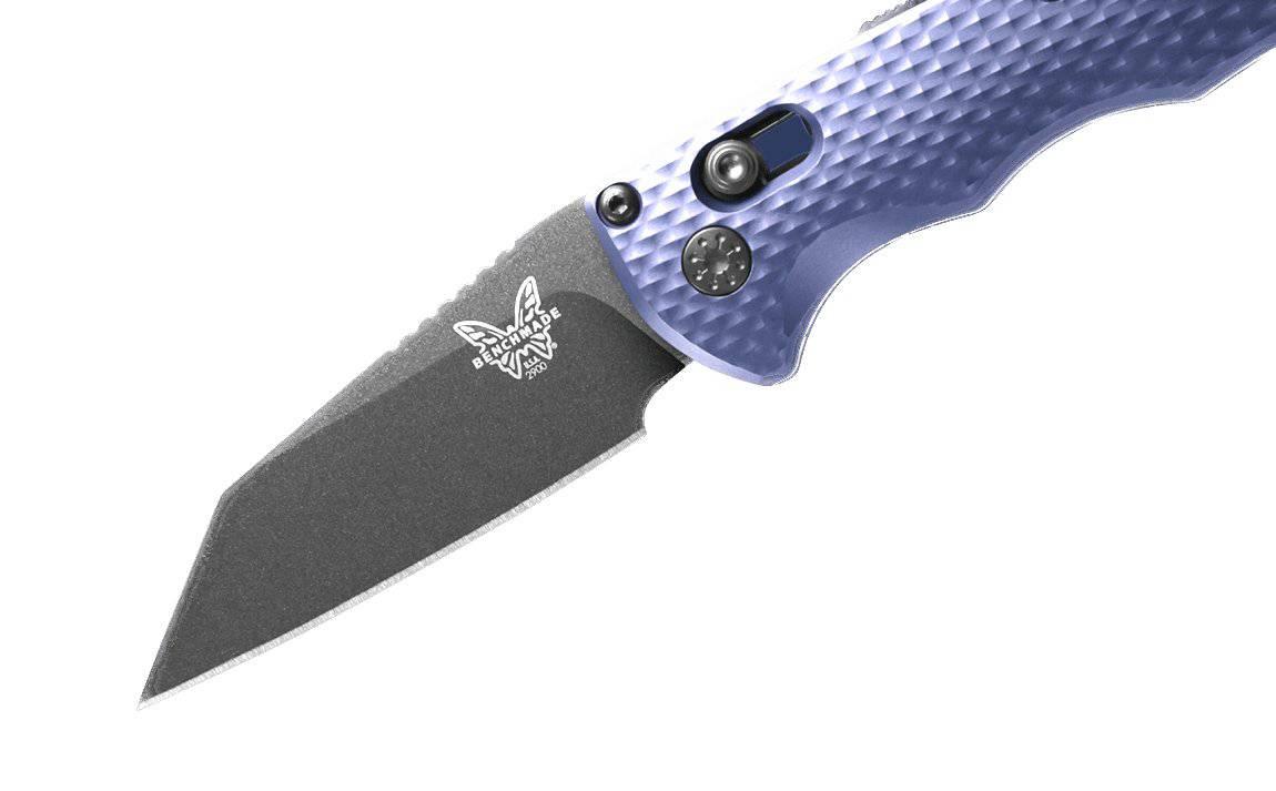 Benchmade 2900BK Auto Immunity Folding Knife 2.49" CPM-M4 Cobalt Black Wharncliffe Crater Blue Billet Handles - NORTH RIVER OUTDOORS