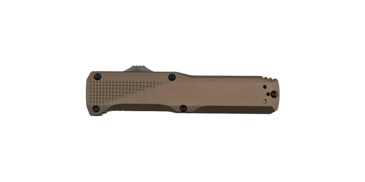 Benchmade 4600DLC-1 Phaeton OTF 3.45" Black S30V Drop Point Blade w/ Dark Earth Aluminum Handles - NORTH RIVER OUTDOORS