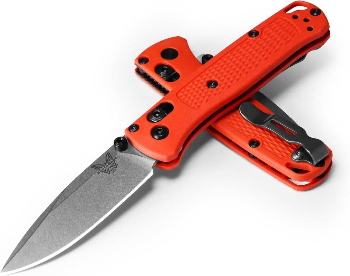Benchmade 533-04 Limited Mini Bugout AXIS Folding Knife 2.82" S30V Satin Plain Blade Mesa Red Grivory Handles - NORTH RIVER OUTDOORS