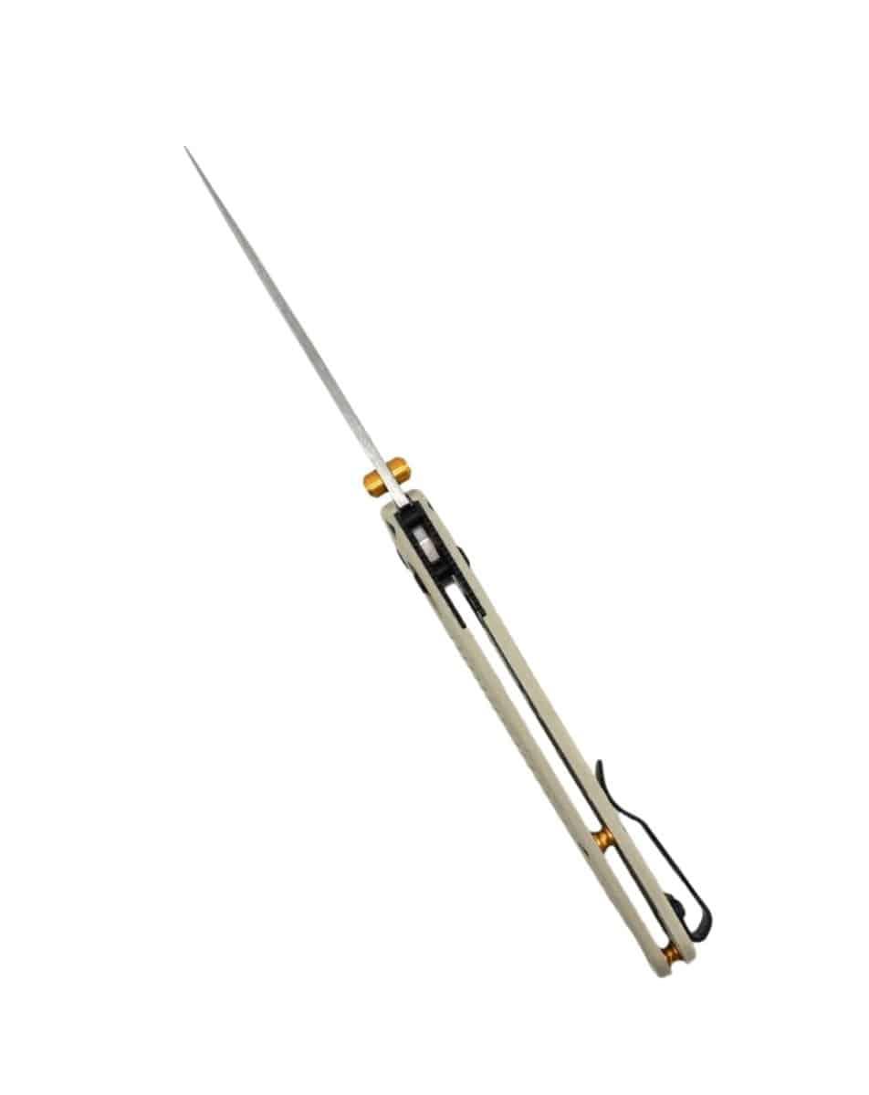 Benchmade 535-12 Bugout AXIS Folding Knife 3.24" S30V Satin Plain Blade Tan Grivory Handles w/ Gold Accents - NORTH RIVER OUTDOORS