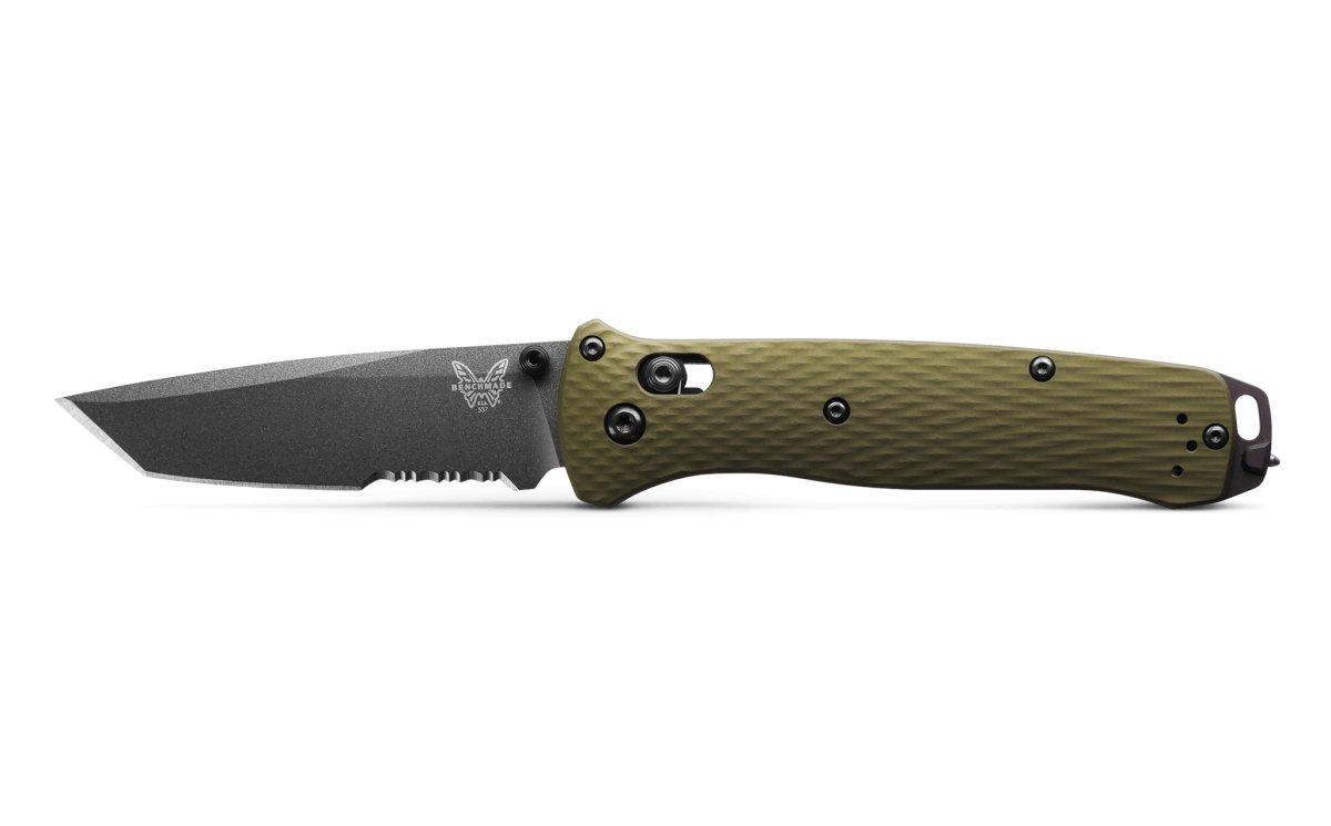 Benchmade 537SGY-1 Bailout Serrated Knife Green Aluminum Knife 3.4" (USA) - NORTH RIVER OUTDOORS