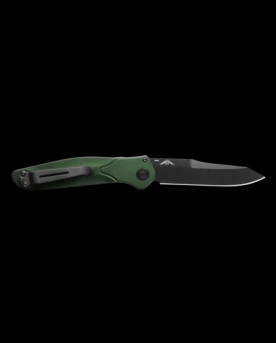 Benchmade 9400BK Osborne Auto Knife 3.4" S30V Black Plain Blade, Green Handles - NORTH RIVER OUTDOORS