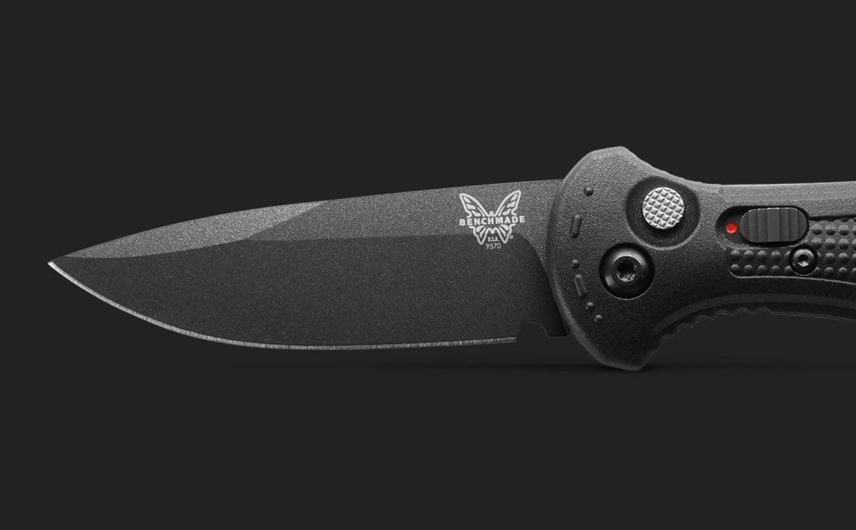 Benchmade 9570BK Mini Claymore Auto Folding Knife 3" CPM-D2 (USA) - NORTH RIVER OUTDOORS