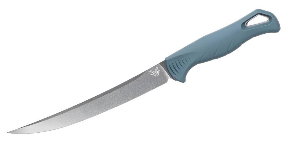 Benchmade Fishcrafter 7" Fixed Blade Knife Magnacut Depth Blue Santoprene - NORTH RIVER OUTDOORS