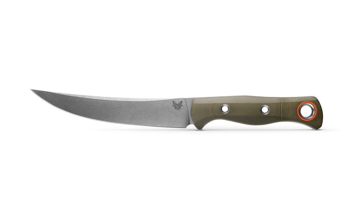 Benchmade Meatcrafter 15500-3 Fixed Blade 6.08" CPM-S45VN Stonewashed, OD Green Handles (USA) - NORTH RIVER OUTDOORS