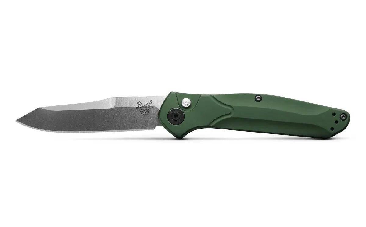 Benchmade Osborne 9400 Auto Knife Green Aluminum (3.4" Satin) - NORTH RIVER OUTDOORS