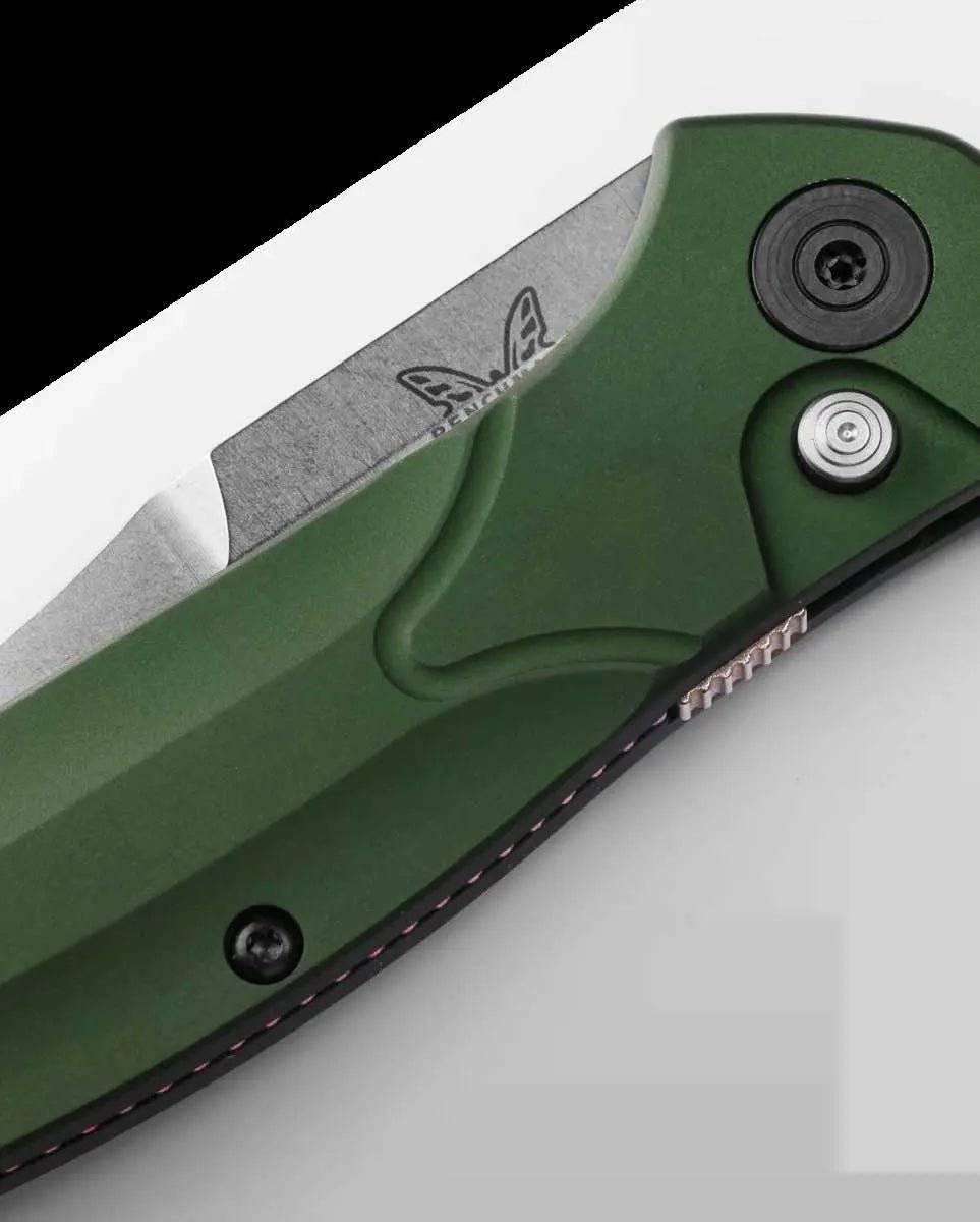 Benchmade Osborne 9400 Auto Knife Green Aluminum (3.4" Satin) - NORTH RIVER OUTDOORS