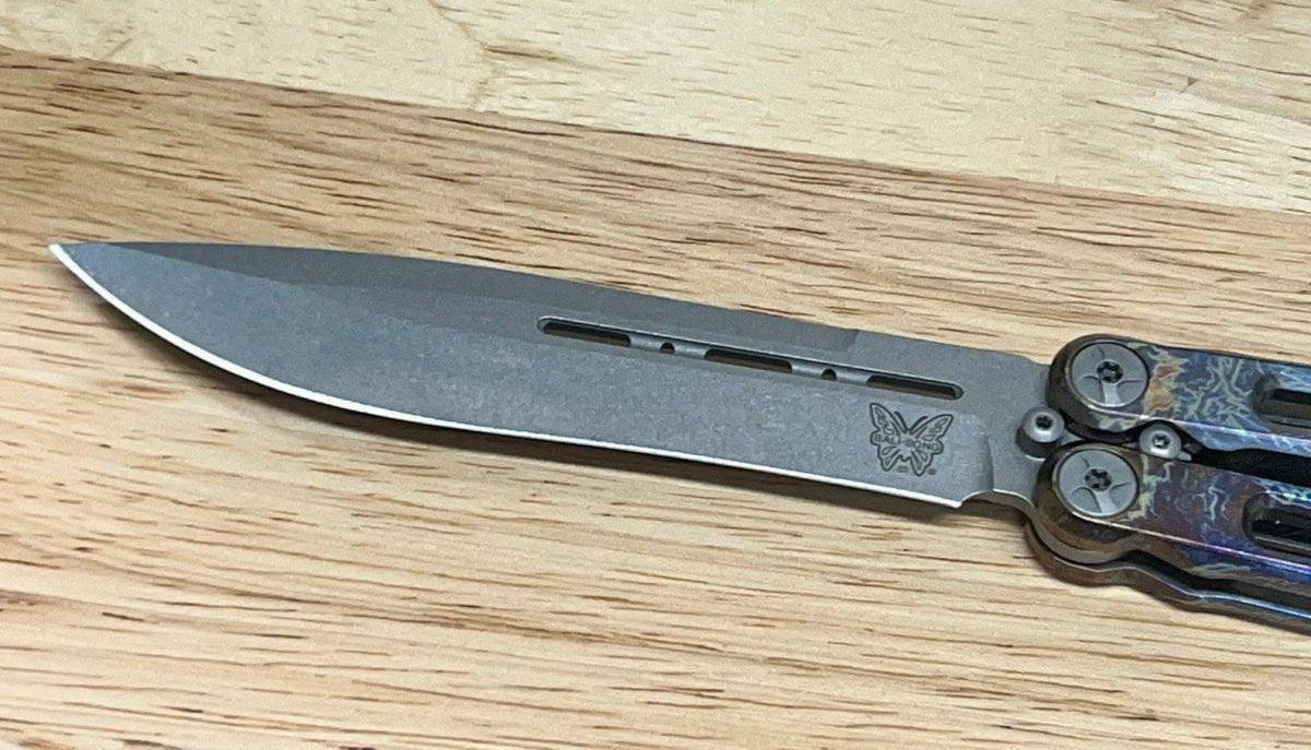 Benchmade Semi-Custom 85 Billet Ti Balisong Butterfly 4.4" "Lightning Strike" - NORTH RIVER OUTDOORS