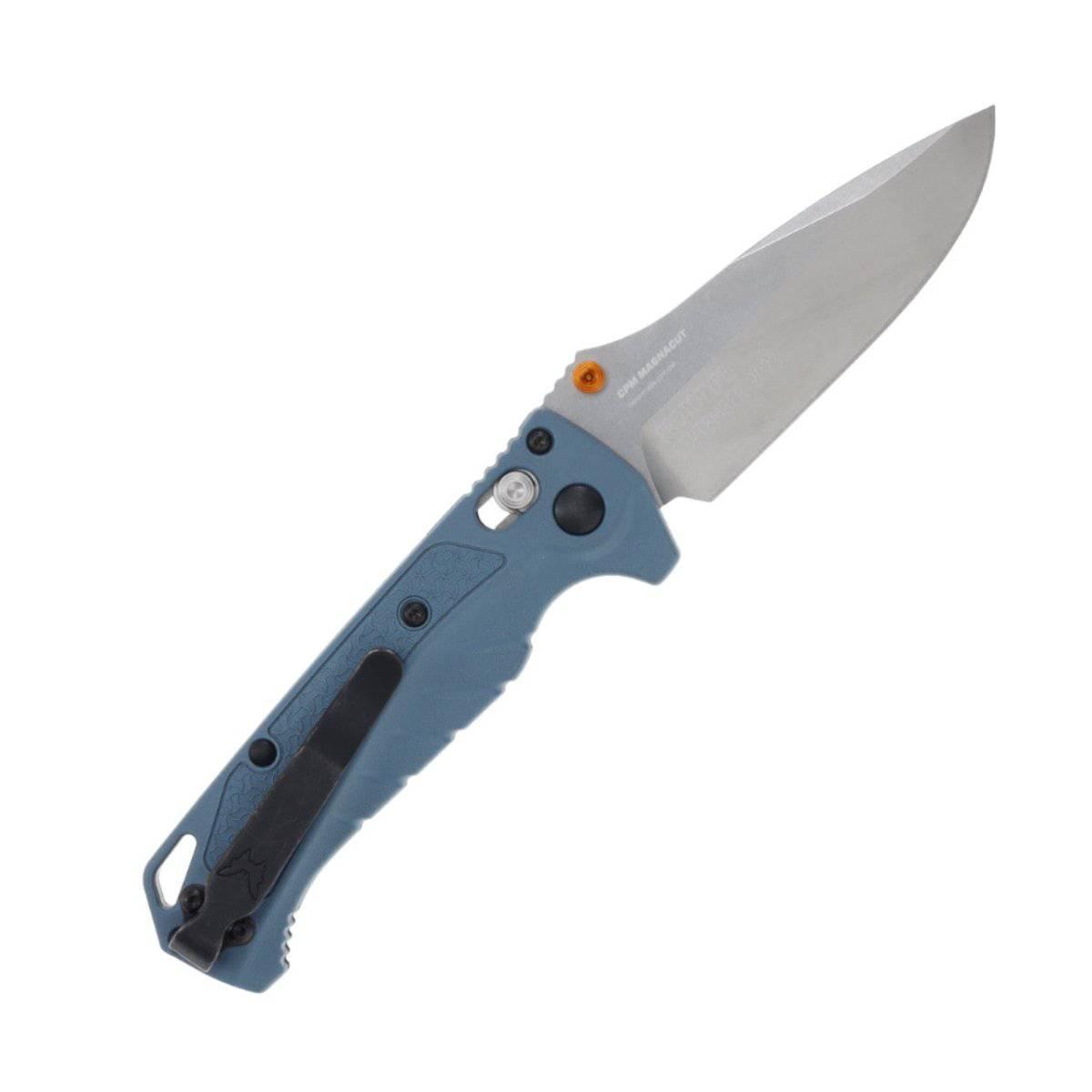 Benchmade Water Mini Adira Folding Knife 3.21" CPM-MagnaCut Stonewashed Drop Point Blade Depth Blue Grivory Handles - NORTH RIVER OUTDOORS