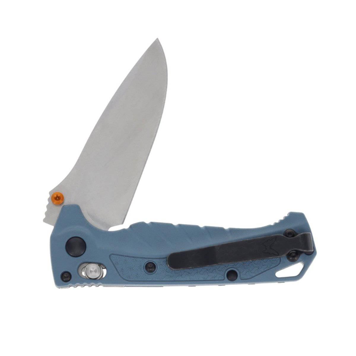 Benchmade Water Mini Adira Folding Knife 3.21" CPM-MagnaCut Stonewashed Drop Point Blade Depth Blue Grivory Handles - NORTH RIVER OUTDOORS