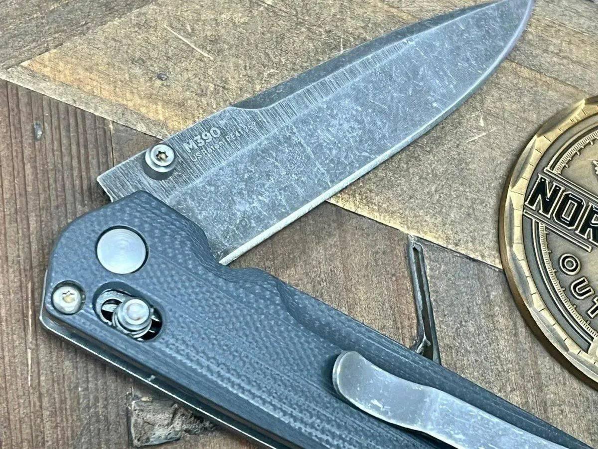 Custom Benchmade 485 Valet Axis Folding Knife 2.96" M390 Acid Wash Blade Gray G10 (Pre-Owned) - NORTH RIVER OUTDOORS