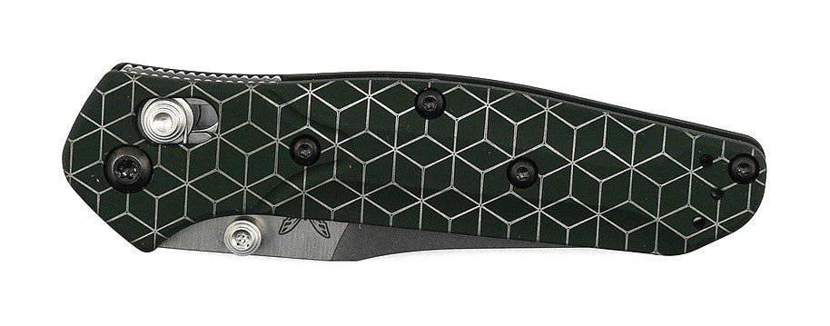 Custom Engraved Benchmade 945 Mini Osborne Folding Knife 2.92" S30V Satin Plain Blade, Green - NORTH RIVER OUTDOORS