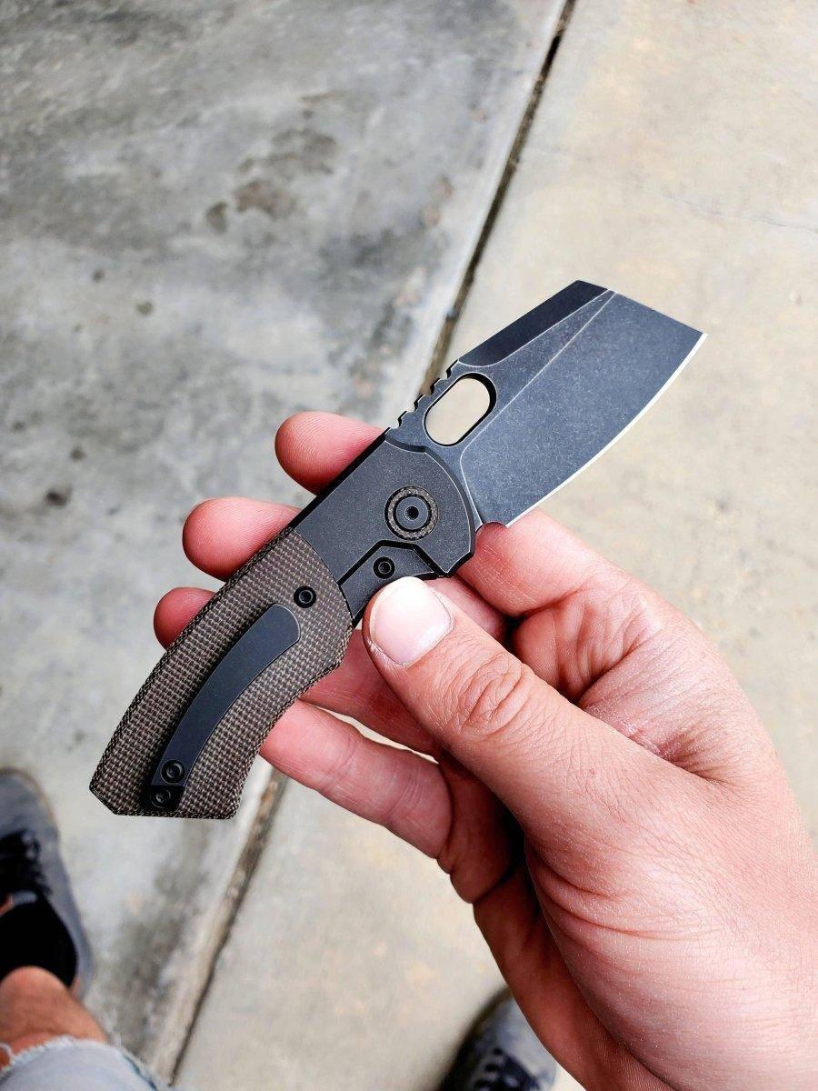 BergBlades Mini Slim Frame Lock Knife Ti (2.4" Sand/Stone) - NORTH RIVER OUTDOORS