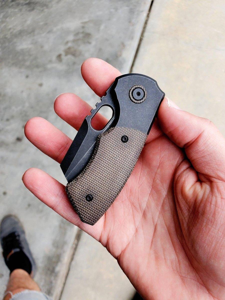 BergBlades Mini Slim Frame Lock Knife Ti (2.4" Sand/Stone) - NORTH RIVER OUTDOORS