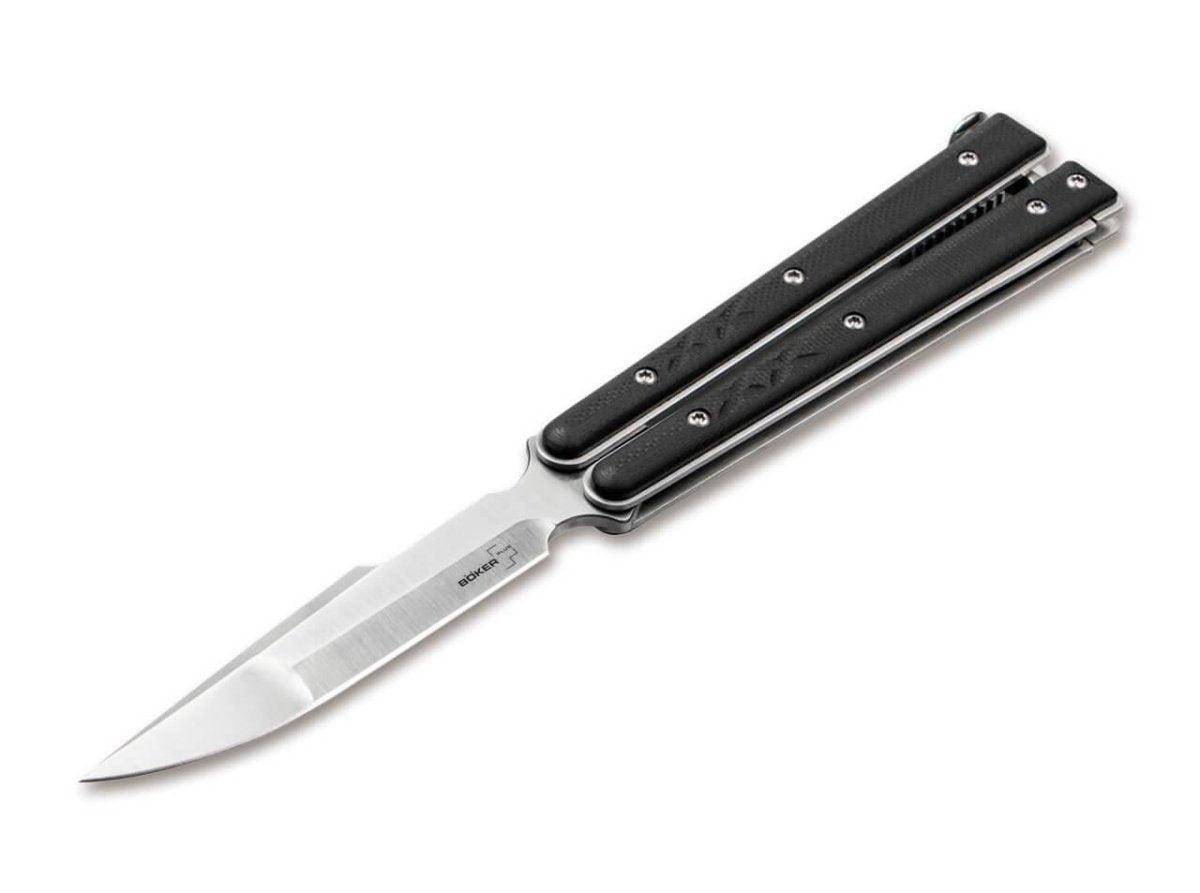 Boker 06EX227 Balisong Tactical Small Butterfly Knife Black G-10 (3.4") - NORTH RIVER OUTDOORS