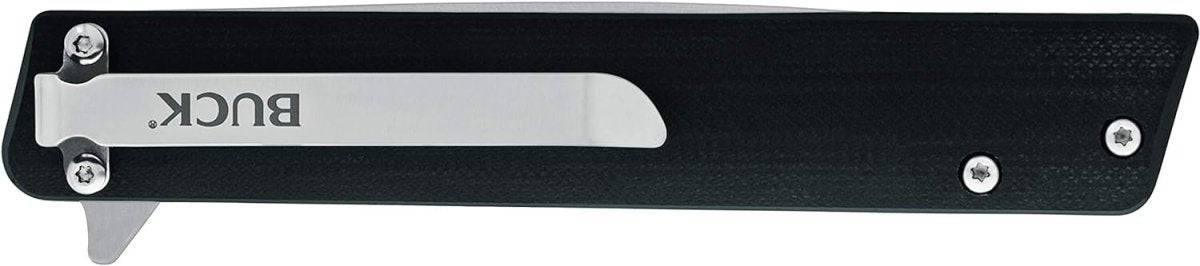 Buck 256 Decatur Ball Bearing Flipper Knife 3.5" Drop Point Blade Black G10 Handles (0256BKS) - NORTH RIVER OUTDOORS