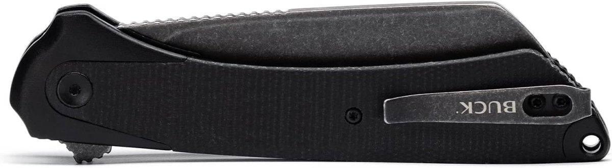 Buck 263 HiLine XL Manual Frame Lock Flipper Knife 3.75" D2 Black Stonewashed Cleaver Gray Handles - NORTH RIVER OUTDOORS