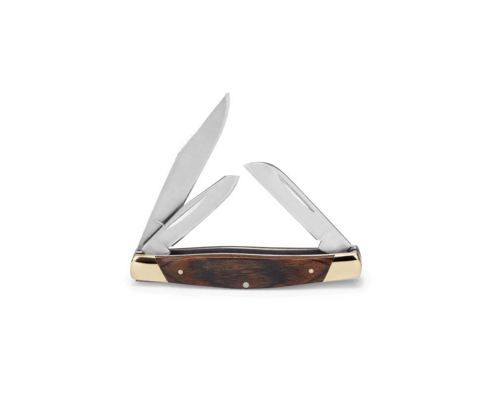 Buck 373 Trio Stockman w/Three Blades & Woodgrain Handle 3.25" Closed - NORTH RIVER OUTDOORS