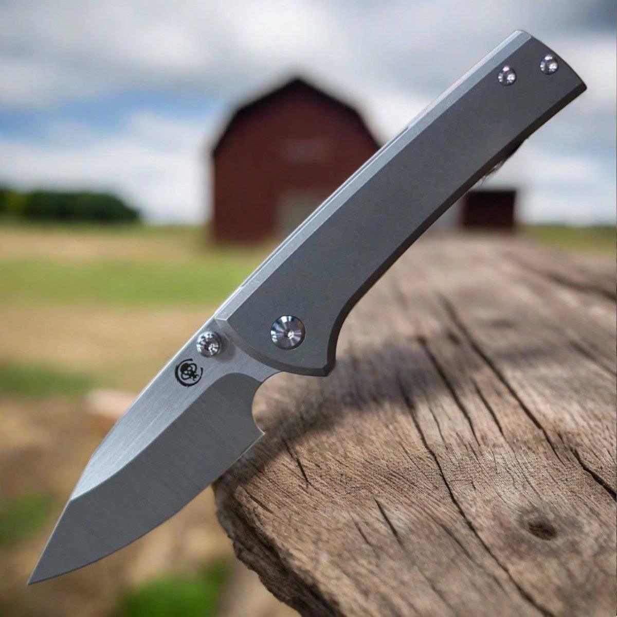 Chaves Scapegoat Street Frame Lock Folding Knife Smooth Ti Handles (3.50" Bohler M390) ST/SG/SWTI/BF - NORTH RIVER OUTDOORS