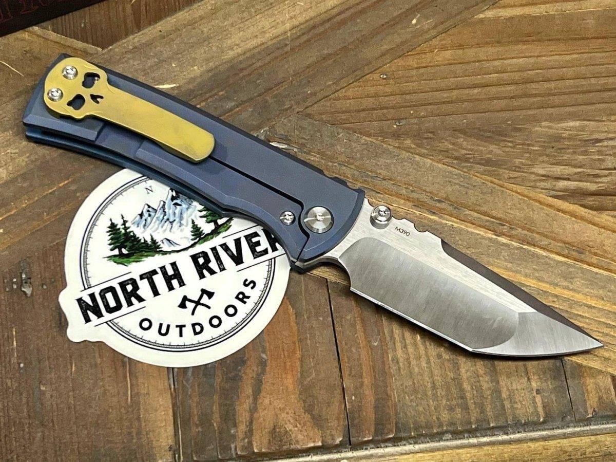 Chaves Street Semi-Custom Titanium Tanto Knife "Blue & Gold" - NORTH RIVER OUTDOORS