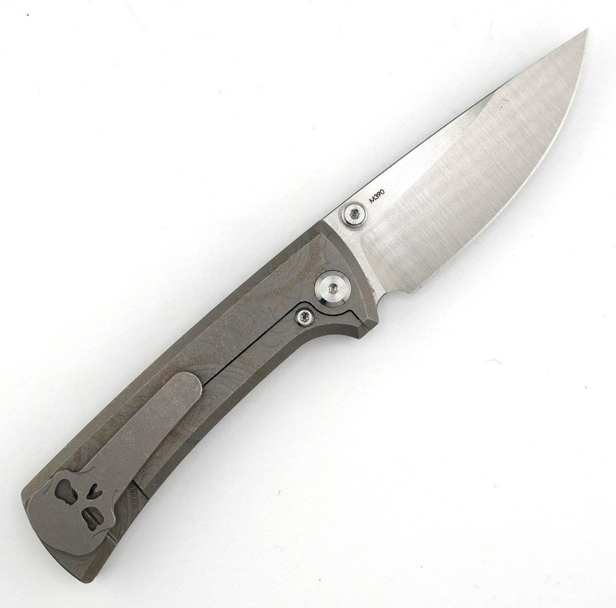 Custom Chaves Knives RCK9 Frame Lock Knife Titanium w/Paisley Engraving (3.25" Satin M390) - NORTH RIVER OUTDOORS