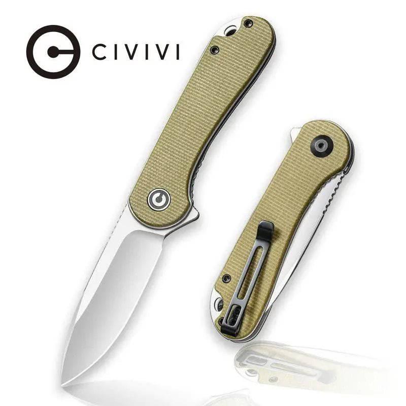 CIVIVI Knives Elementum Knife 2.96" D2 Satin Blade, Dark Green Micarta - NORTH RIVER OUTDOORS