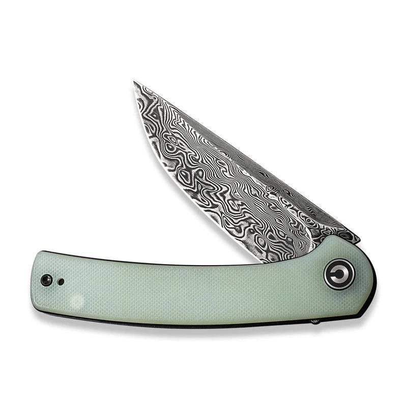 CIVIVI Mini Asticus Flipper Knife 3.25" Damascus, Jade Green - NORTH RIVER OUTDOORS