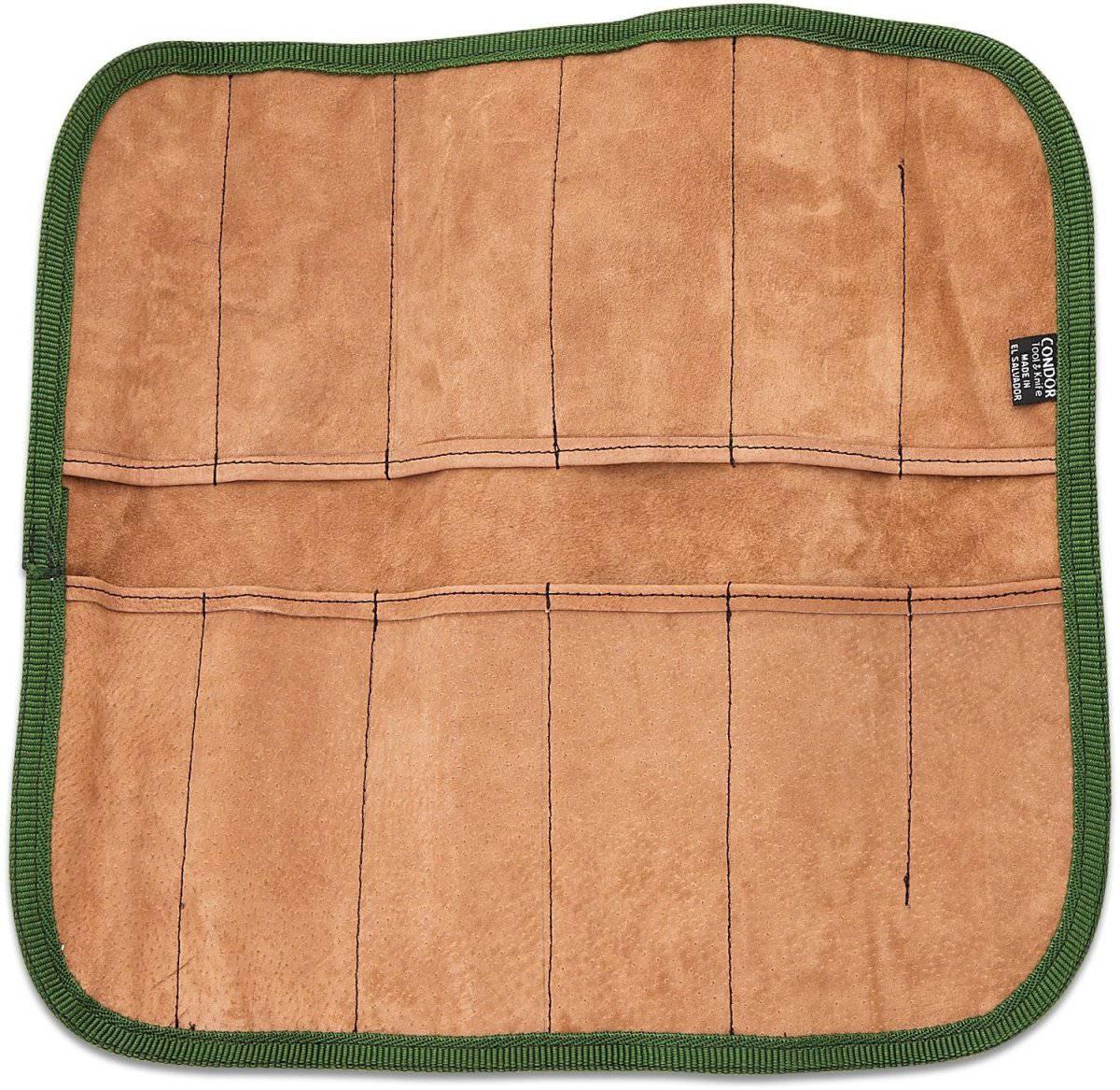 Condor CTK-CCFR Folding Knife Carry Roll Canvas and Leather Fits 12 Folders - NORTH RIVER OUTDOORS